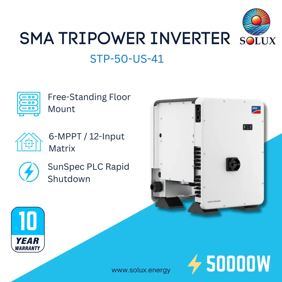 This is a graphic image of sunny tripower core1 50kw free standing inverter